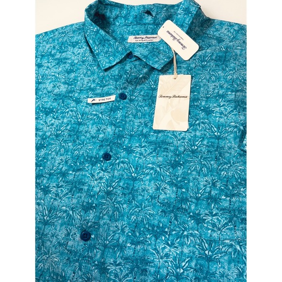 Tommy Bahama Other - Tommy Bahama Men 3XLB Blue Stretch Bahama Coast Palm Trees Button Down Shirt NEW